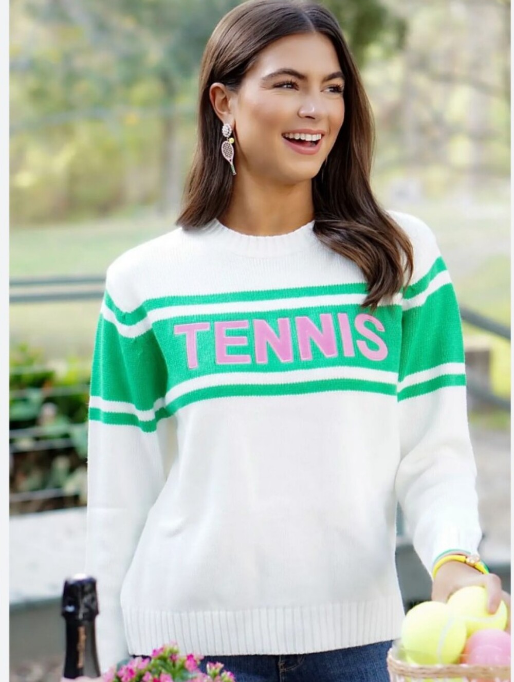 🆕RUNWAY ATHLETICS " Tennis" Embroidered Sweater | S NWOT